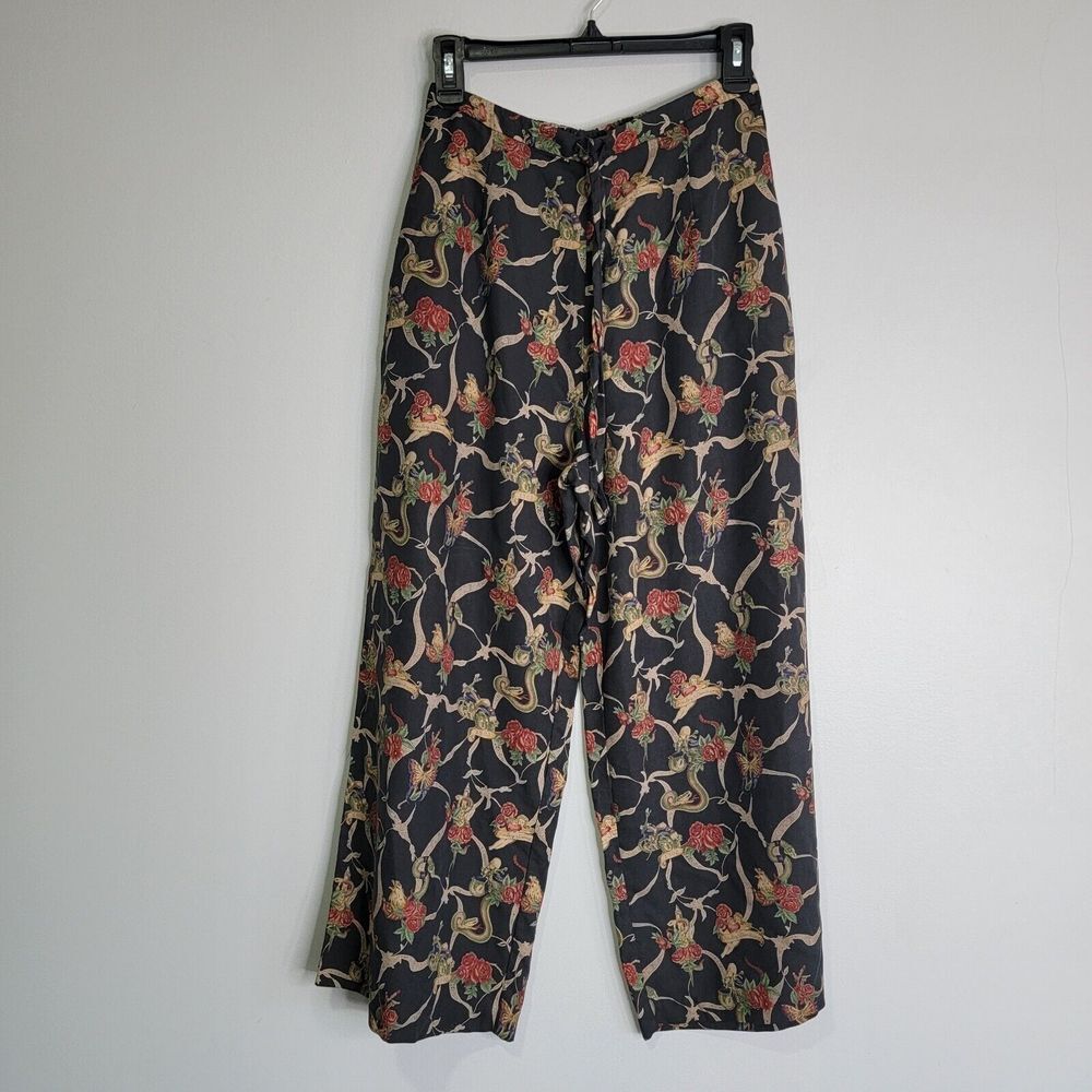 Harley-Davidson Black Floral Ankle Pants